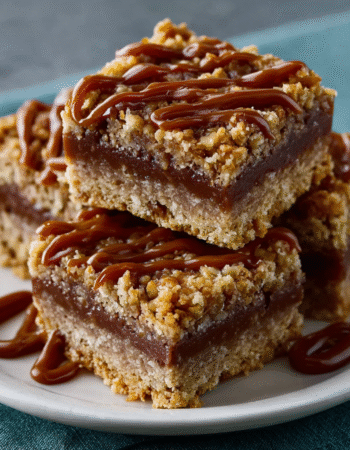 No-Bake Oatmilk Caramel Ribbon Bars