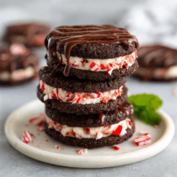 No-Bake Peppermint Cookie Cream Stacks