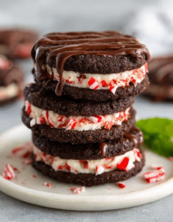 No-Bake Peppermint Cookie Cream Stacks