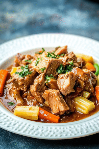 Pressure-Cooker Mushroom Pork Ragout