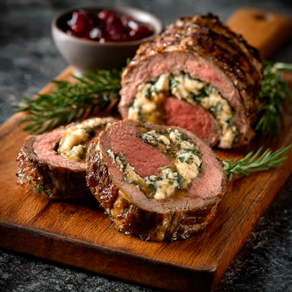 Quick Christmas Stuffed Beef Tenderloin