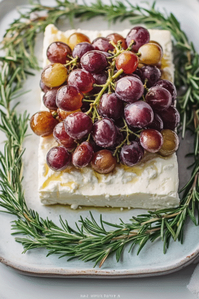 Roasted Grape & Rosemary Feta Garland