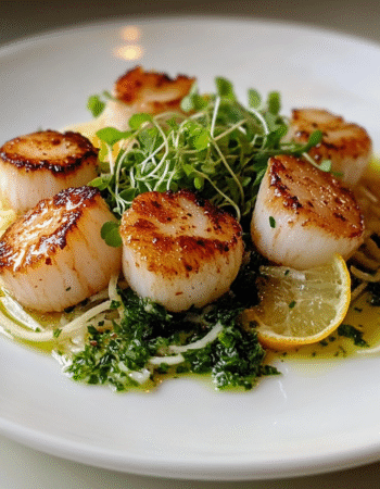 Silver Bells Seared Scallops in Ghee