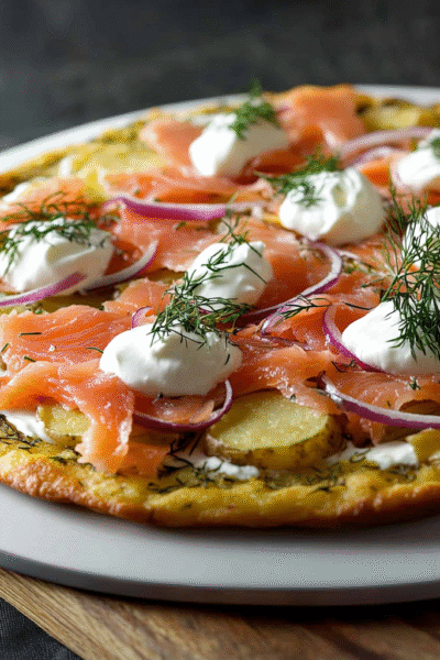 Smoked Salmon Potato Pizza