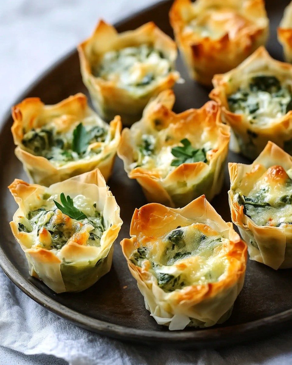 Spinach & Artichoke “Ornament” Phyllo Cups