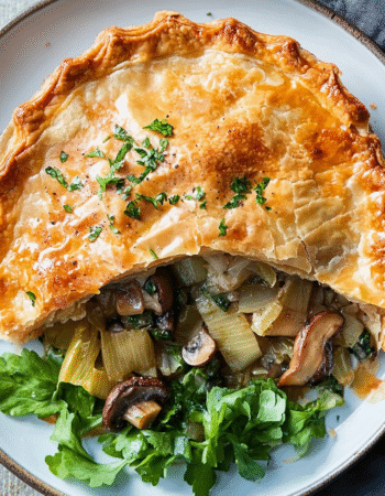 Vegetarian Mushroom and Leek Pie