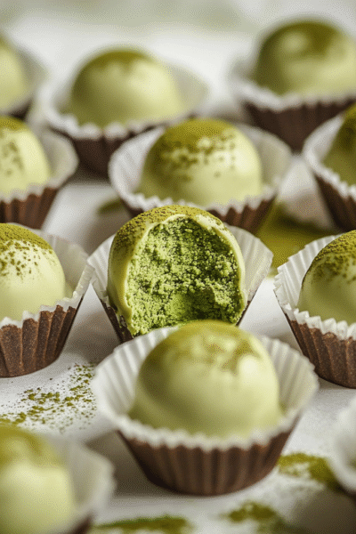 White Chocolate Matcha Truffles