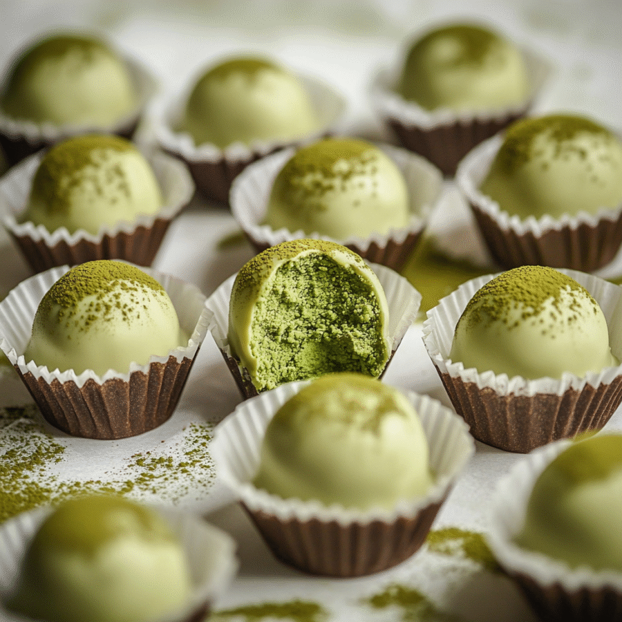 White Chocolate Matcha Truffles