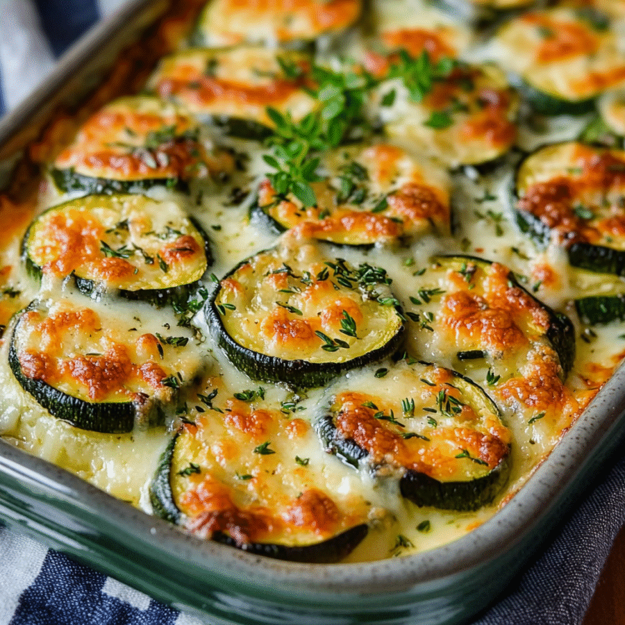 Baked courgettes with Emmental cheese