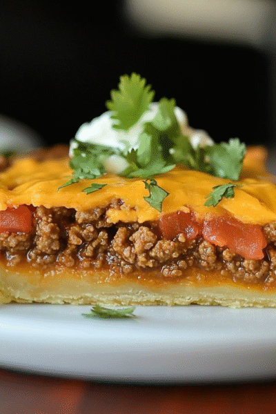 Beef Taco Pie with Masa Crust