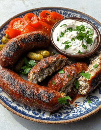 Bosnian Grilled Sausages with Cheese Spread