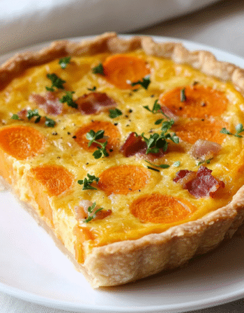 Carrot and bacon quiche