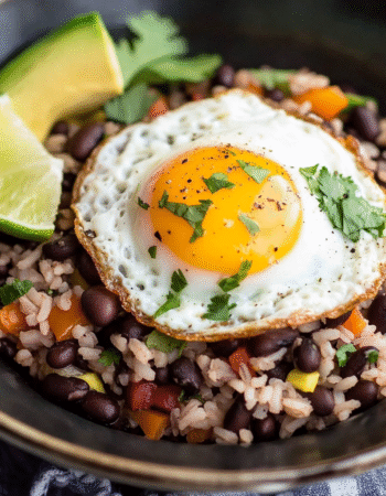 Costa Rican Rice and Beans with Fried Egg