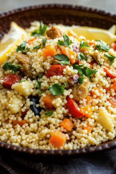 Couscous cooked in a slimming pressure cooker