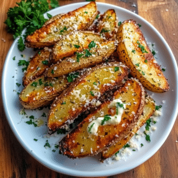 Crispy Garlic Parmesan Potato Wedges