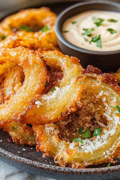 Crispy Parmesan Onion Ring Chips