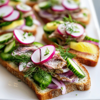 Danish Open-Faced Sandwiches with Pickled Herring