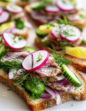 Danish Open-Faced Sandwiches with Pickled Herring