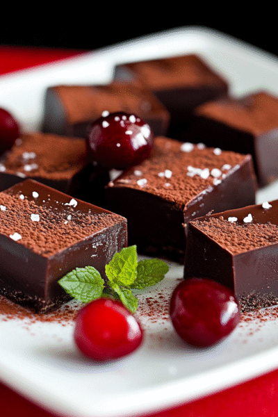 Dark Chocolate-Cherry Ganache Bars