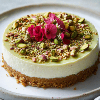 Easy No-Bake Pistachio Cheesecake