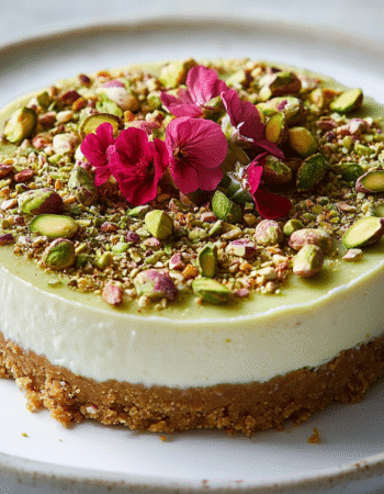 Easy No-Bake Pistachio Cheesecake
