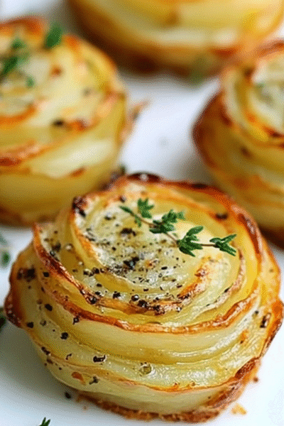 Garlic Herb Muffin Pan Potato Galette