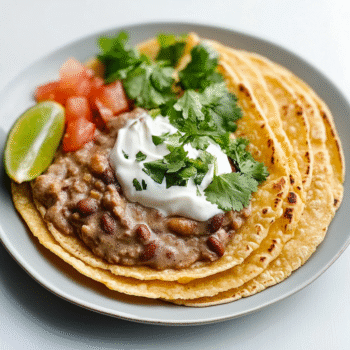 Honduran Flour Tortillas with Beans and Cream