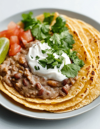 Honduran Flour Tortillas with Beans and Cream
