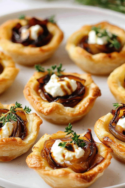 Irresistible Caramelized Onion and Goat Cheese Tarts