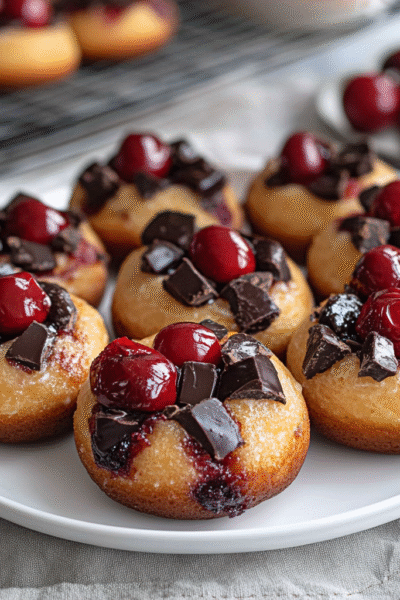 Keto Cherry Chocolate Chunk Donuts