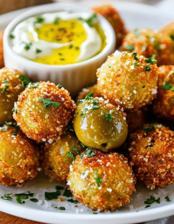 Keto Fried Olives with Garlic Aioli
