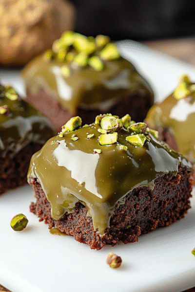 Keto Pistachio Ferrero Rocher Brownies