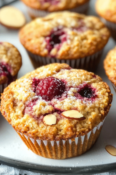 Keto Raspberry Almond Muffins