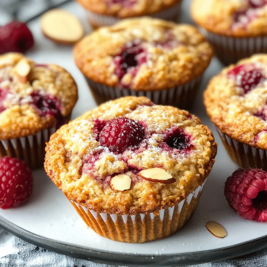 Keto Raspberry Almond Muffins