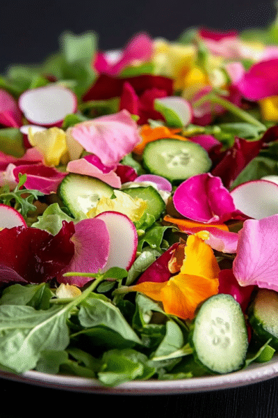 Keto Rose Petal Infused Salad