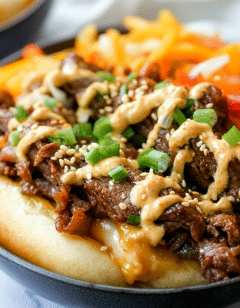 Keto Spicy Kimchi Bulgogi Cheesesteak Bowl