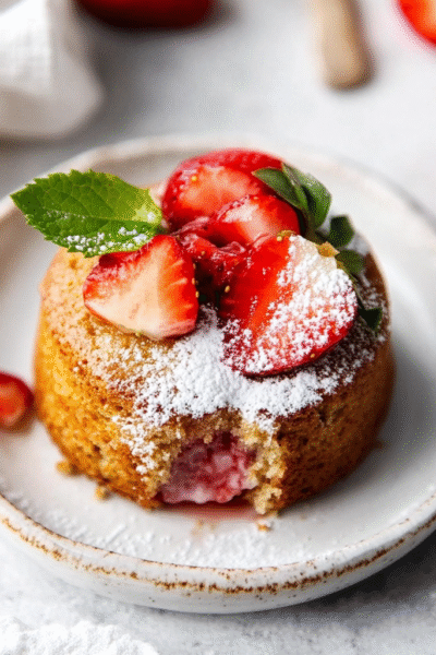 Keto Strawberry Mug Cake
