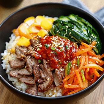 Current image: Korean Mixed Rice Bowl with Chili Paste