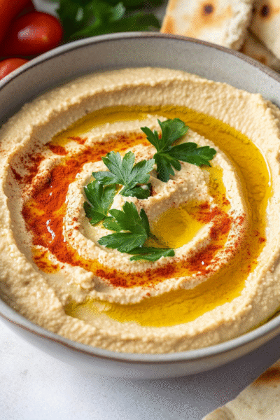 Light Lebanese hummus