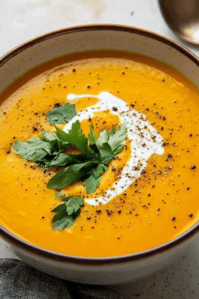 Light butternut squash soup
