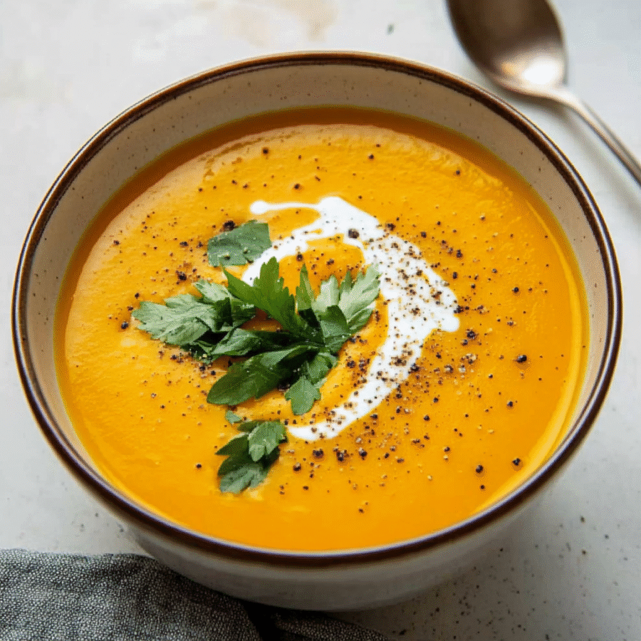 Light butternut squash soup