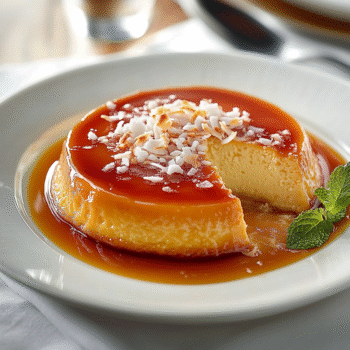 Light coconut flan
