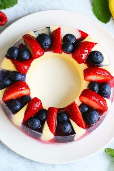 Low Carb Berry & Vanilla Jello Ring