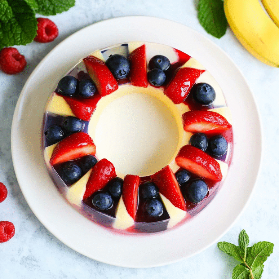 Low Carb Berry Vanilla Jello Ring