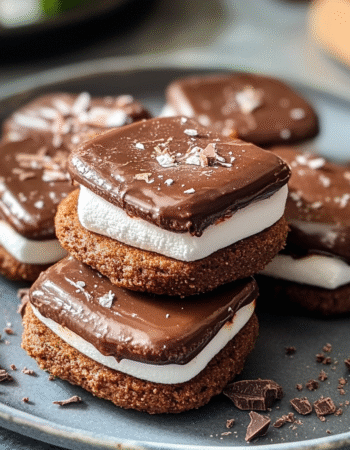 Malt Chocolate and Marshmallow Sandwiches