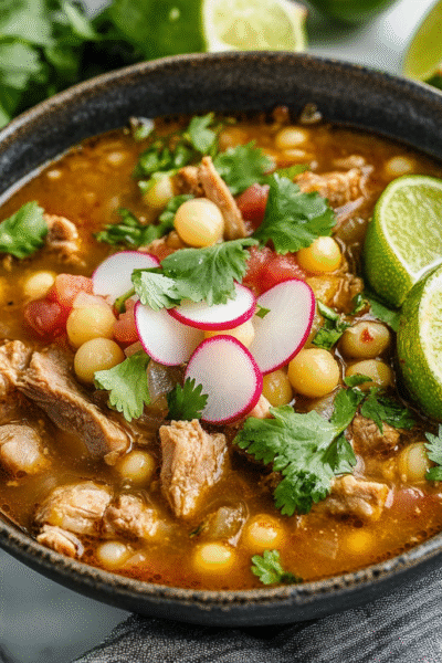 Mexican Hominy and Pork Soup