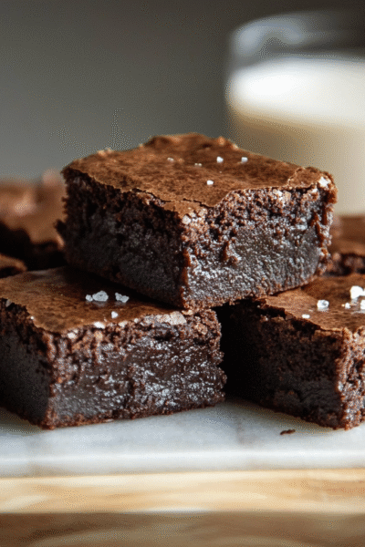 Olive Oil Brownies With Sea Salt