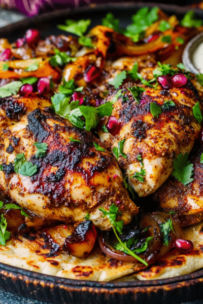 Palestinian Sumac Chicken on Flatbread
