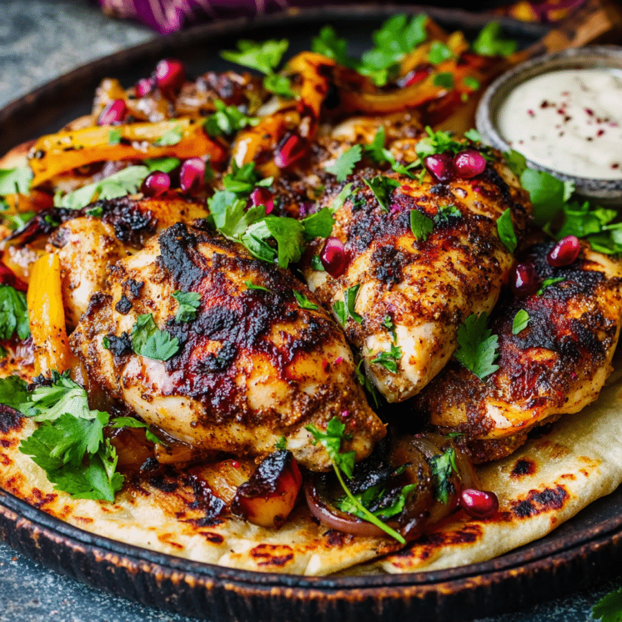 Palestinian Sumac Chicken on Flatbread
