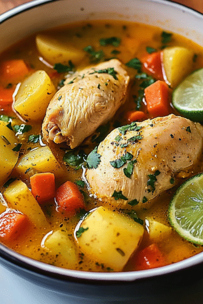 Panamanian Chicken Soup with Root Vegetables